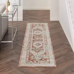 Kirklands Home Area Rugs|Irsia Rust Traditional Serged Runner, 2x8
