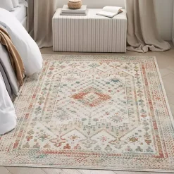 Kirklands Home Area Rugs|Irsia White Traditional Area Rug, 5x7