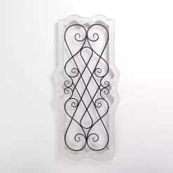 Kirklands Home Wall Plaques|Isabel White Wood and Metal Wall Plaque
