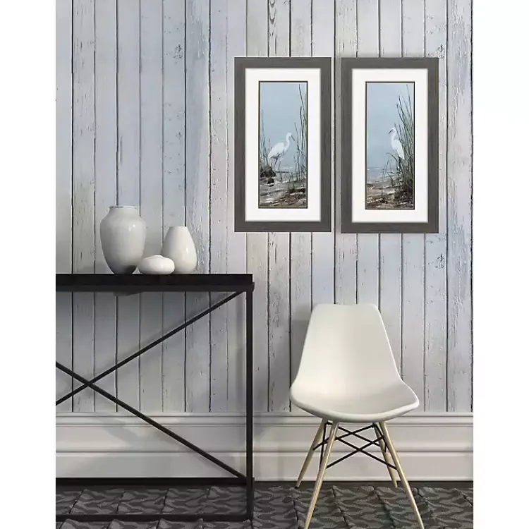 Kirklands Home Framed Art|Island Egret Framed Art Prints, Set of 2