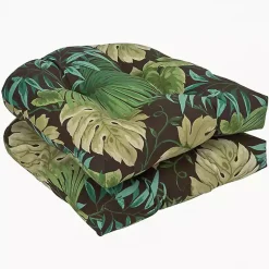 Kirklands Home Outdoor Cushions & Pillows|Island Leaves Outdoor Seat Cushions, Set of 2