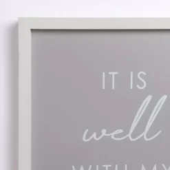 Kirklands Home Wall Quotes & Signs|It Is Well With My Soul Framed Wall Plaque Gray