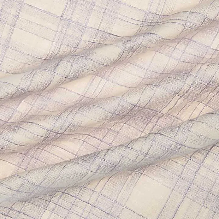 Ivory & Lilac Handwoven Plaid Throw Pillow Pillows