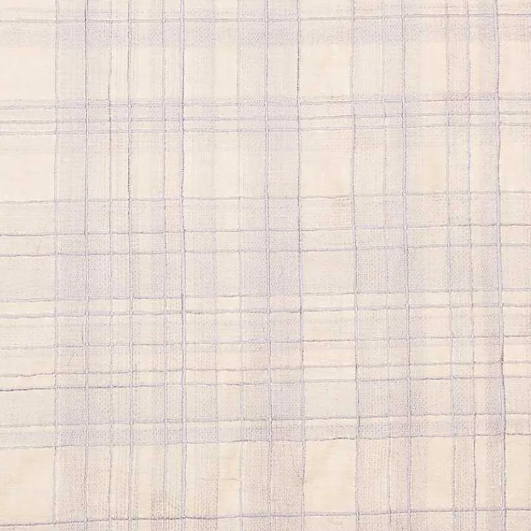 Ivory & Lilac Handwoven Plaid Throw Pillow Pillows