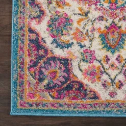 Kirklands Home Area Rugs|Ivory & Multi Floral Medallion Runner, 2x10