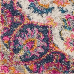 Kirklands Home Area Rugs|Ivory & Multi Floral Medallion Runner, 2x10