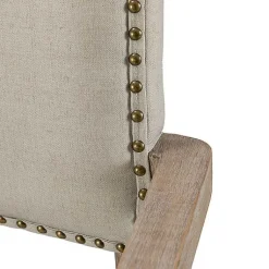 Kirklands Home Office Furniture|Ivory and Blue Stripe Natural Wood Office Chair