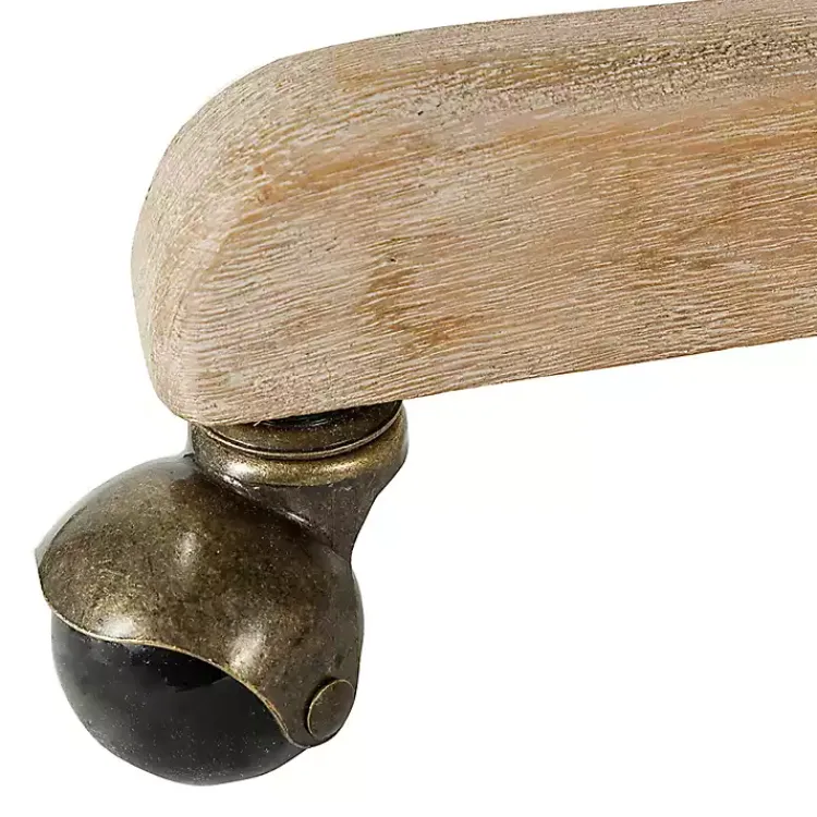 Kirklands Home Office Furniture|Ivory and Blue Stripe Natural Wood Office Chair