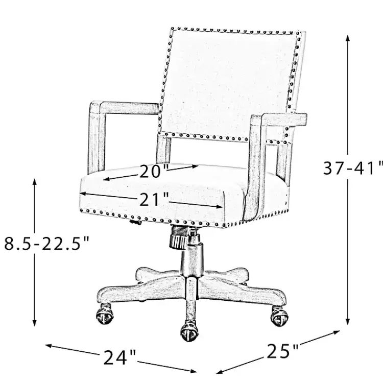 Kirklands Home Office Furniture|Ivory and Blue Stripe Natural Wood Office Chair