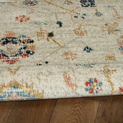 Kirklands Home Area Rugs|Ivory and Blue Traditional Floral Area Rug, 5x7