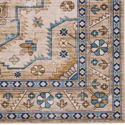 Kirklands Home Area Rugs|Ivory and Gold Julian Washable Area Rug, 5x7