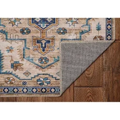 Kirklands Home Area Rugs|Ivory and Gold Julian Washable Area Rug, 5x7