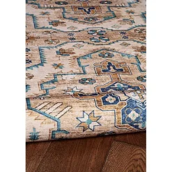 Kirklands Home Area Rugs|Ivory and Gold Julian Washable Area Rug, 5x7