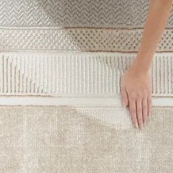 Kirklands Home Area Rugs|Ivory and Gold Modern Glam Area Rug, 5x7