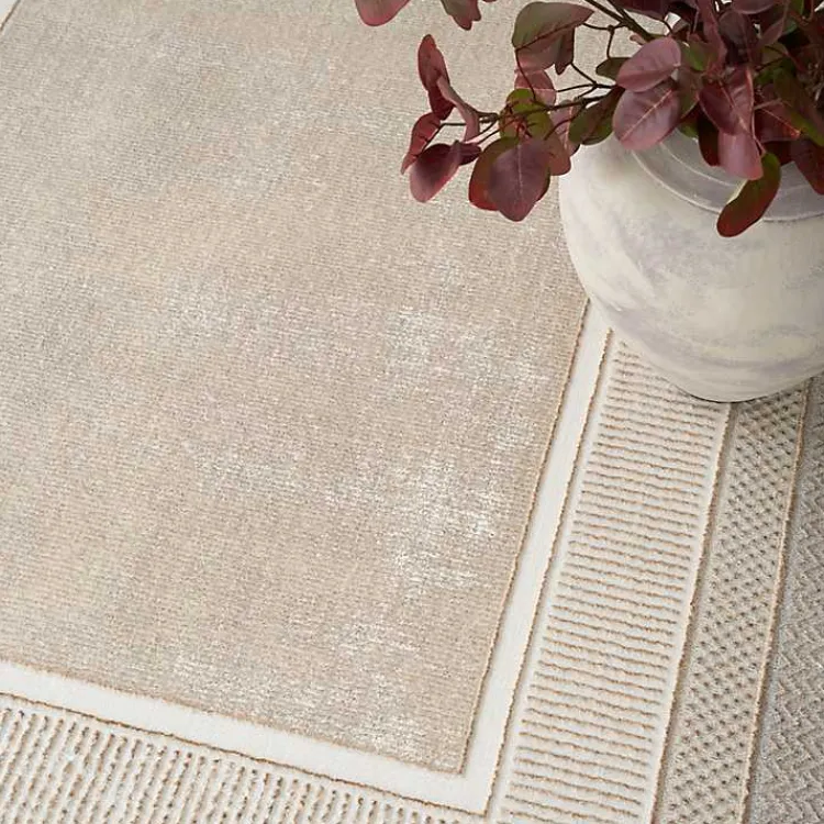 Kirklands Home Area Rugs|Ivory and Gold Modern Glam Area Rug, 5x7
