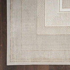 Kirklands Home Area Rugs|Ivory and Gold Modern Glam Area Rug, 7x9