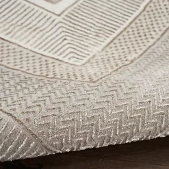 Kirklands Home Area Rugs|Ivory and Gold Modern Glam Area Rug, 7x9