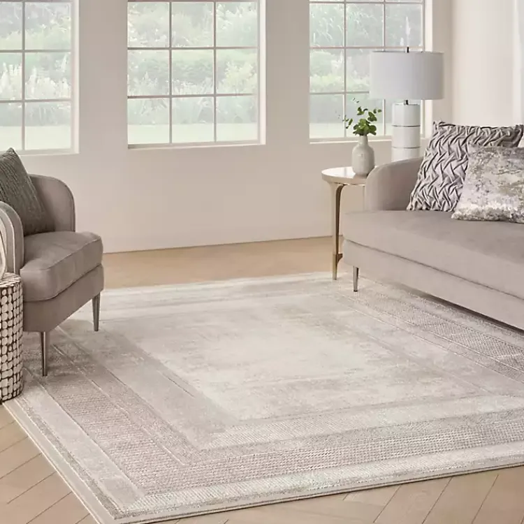 Kirklands Home Area Rugs|Ivory and Gold Modern Glam Area Rug, 7x9