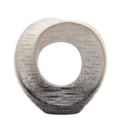 New Ivory and Gray Ceramic Ring Sculpture Statues & Figurines