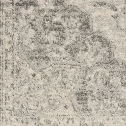 Kirklands Home Area Rugs|Ivory and Gray Oushak Medallion Area Rug, 7x10