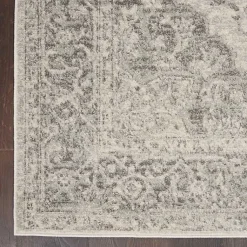 Kirklands Home Area Rugs|Ivory and Gray Oushak Medallion Area Rug, 8x10