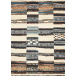 Kirklands Home Outdoor Rugs|Ivory and colored Tribal Outdoor Rug, 5x7 Multi