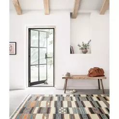 Kirklands Home Outdoor Rugs|Ivory and colored Tribal Outdoor Rug, 7x11 Multi