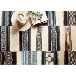 Kirklands Home Outdoor Rugs|Ivory and colored Tribal Outdoor Rug, 7x11 Multi