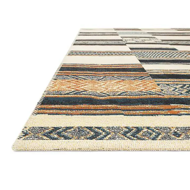 Kirklands Home Outdoor Rugs|Ivory and colored Tribal Outdoor Rug, 7x11 Multi
