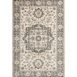 Kirklands Home Area Rugs|Ivory and Navy Laur Vintage Area Rug, 7x9
