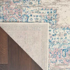 Kirklands Home Area Rugs|Ivory and Pink Central Medallion Area Rug, 5x7