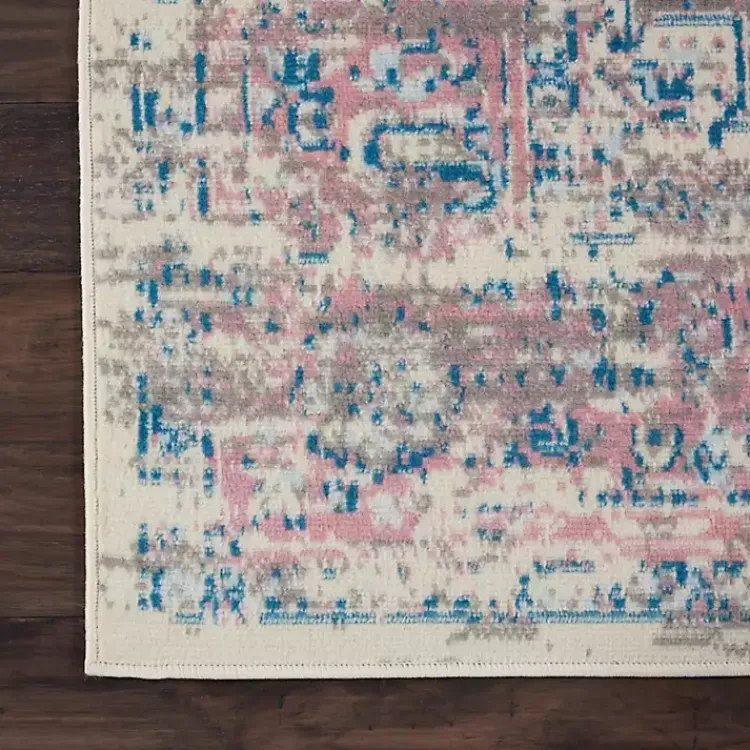 Kirklands Home Area Rugs|Ivory and Pink Central Medallion Area Rug, 7x9