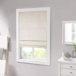 Kirklands Home Curtains & Drapes|Basketweave Cordless Roman Shade, 33 in. Ivory