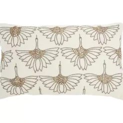 New Beaded Floral Motif Lumbar Pillow Pillows