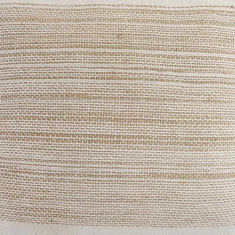Ivory Border Natural Close Woven Jute Pillow Pillows