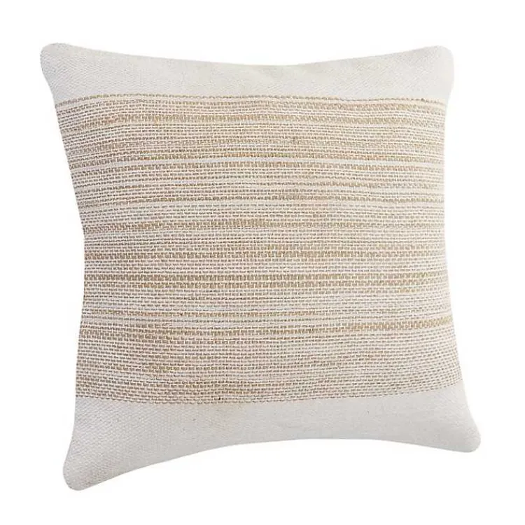 Ivory Border Natural Close Woven Jute Pillow Pillows