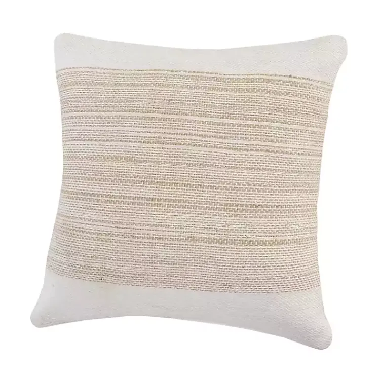 Ivory Border Natural Close Woven Jute Pillow Pillows