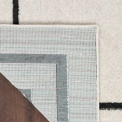 Kirklands Home Outdoor Rugs|Bordered Indoor/Outdoor Area Rug, 6x9 Ivory