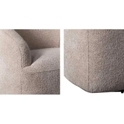 Kirklands Home Accent Chairs|Boucle Barrel Swivel Accent Chair Ivory