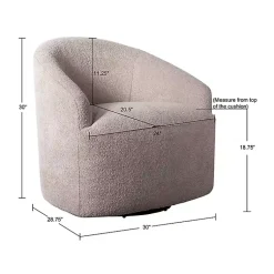 Kirklands Home Accent Chairs|Boucle Barrel Swivel Accent Chair Ivory