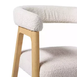 Kirklands Home Dining Chairs|Boucle Curved Ezra Dining Chairs, Set of 2 Ivory