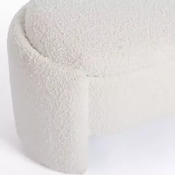 Kirklands Home Benches & Ottomans|Boucle Storage Bench Ivory