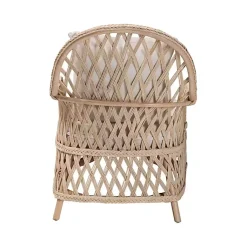 Kirklands Home Accent Chairs|Braided Rattan Accent Chair Ivory