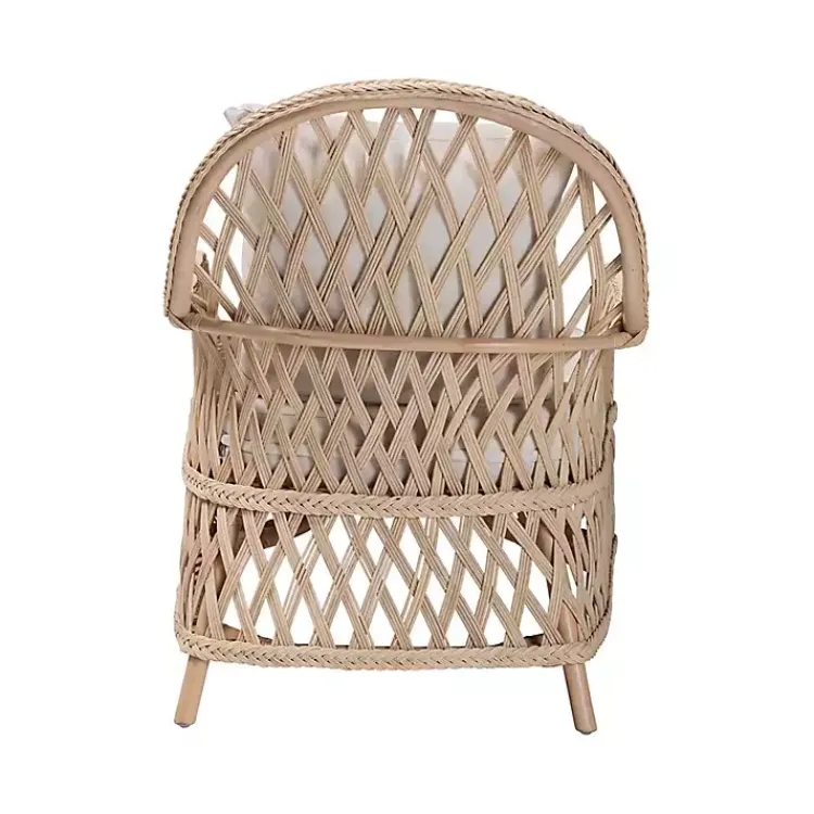 Kirklands Home Accent Chairs|Braided Rattan Accent Chair Ivory