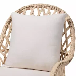 Kirklands Home Accent Chairs|Braided Rattan Accent Chair Ivory