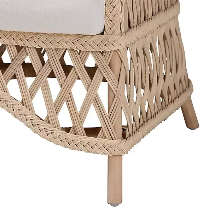 Kirklands Home Accent Chairs|Braided Rattan Accent Chair Ivory