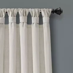 Kirklands Home Curtains & Drapes|Burlap Knotted Curtain Panel Set, 120 in. Ivory