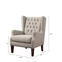 Kirklands Home Accent Chairs|Button Tufted Accent Chair Ivory