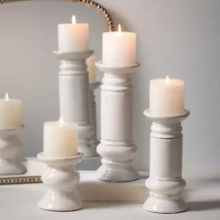 Best Ceramic Column Pillar Holders, Set of 3 Candle Holders