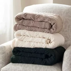 Chenille Cable Knit Throw Blankets & Throws
